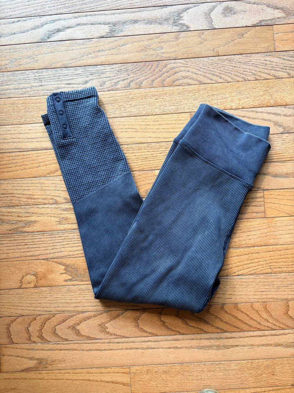 Women’s High-Waist Ribbed Leggings Jeans - Slate Gray
